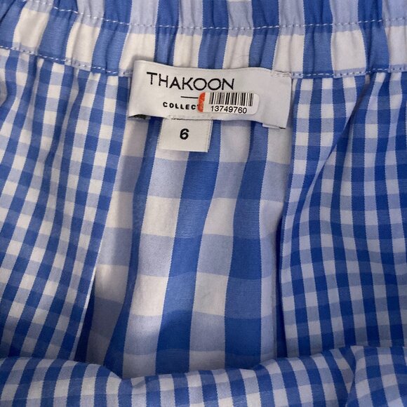 Thakoon Collective blue and white gingham wrap midi skirt, Sz. 6 - Picture 4 of 4